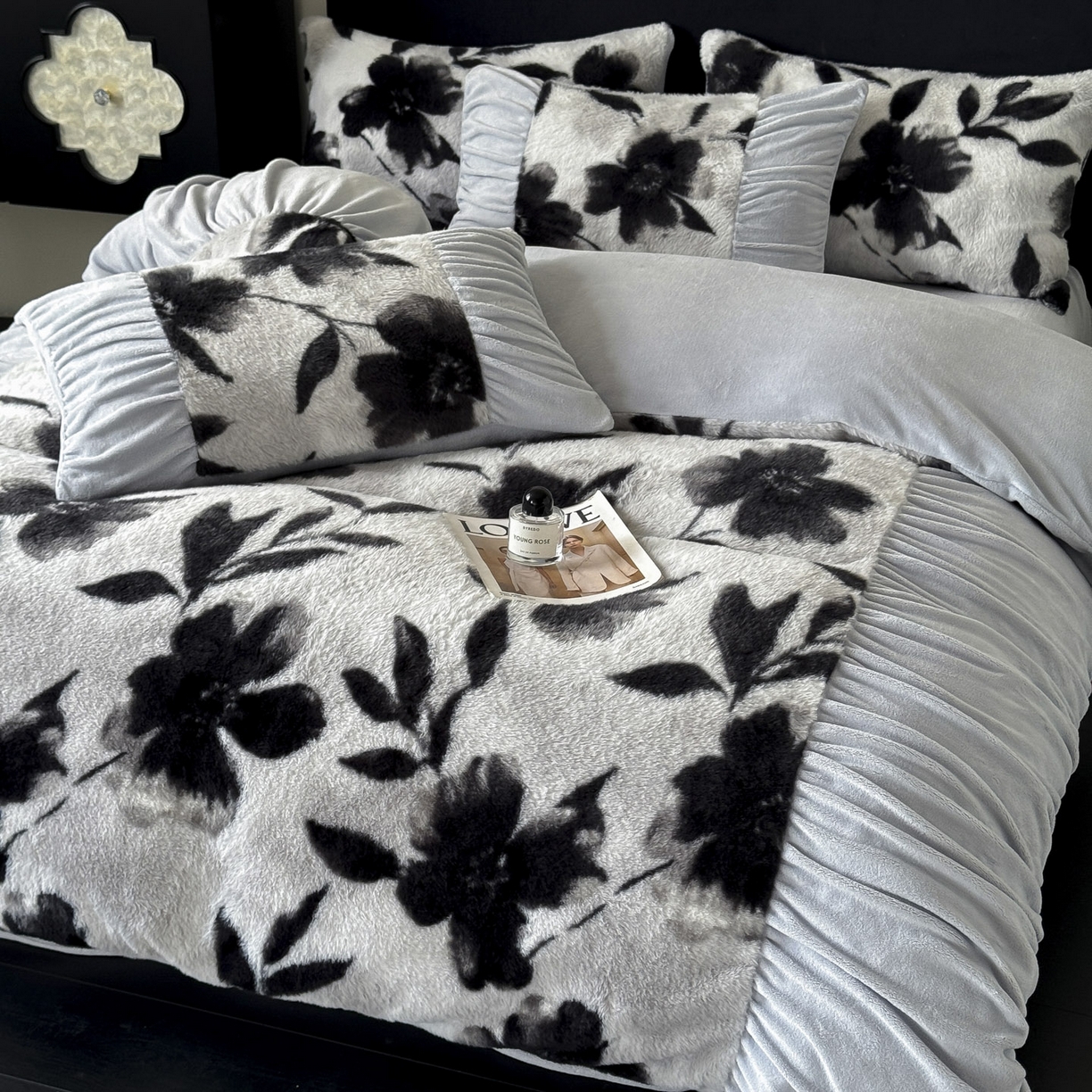 91家纺网 家纺一手货源 找家纺 新印象 2025新款复古法式兔毛绒保暖四件套 复古法式 -奥丽加朵