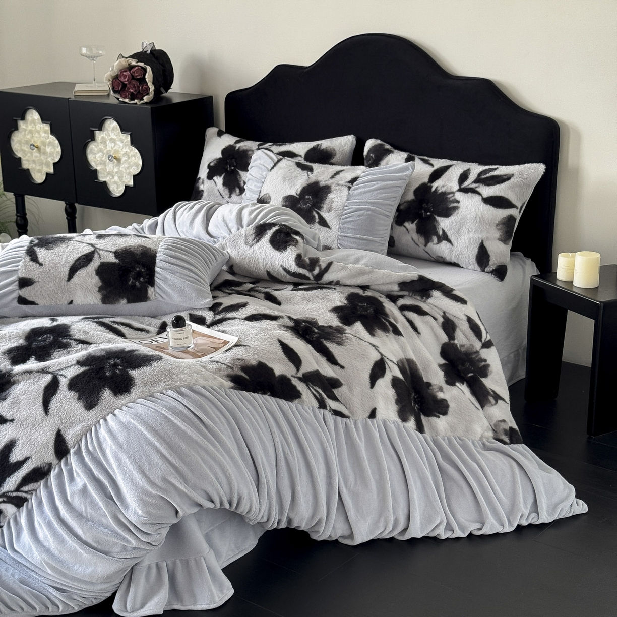 91家纺网 家纺一手货源 找家纺 新印象 2025新款复古法式兔毛绒保暖四件套 复古法式 -奥丽加朵