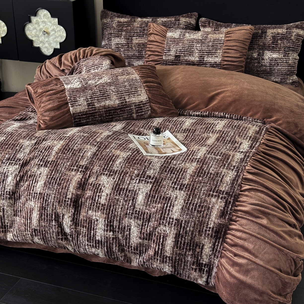 91家纺网 家纺一手货源 找家纺 新印象 2025新款复古法式兔毛绒保暖四件套 复古法式-爱莎