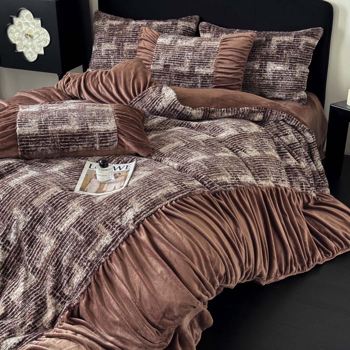 91家纺网 家纺一手货源 找家纺 新印象 2025新款复古法式兔毛绒保暖四件套 复古法式-爱莎