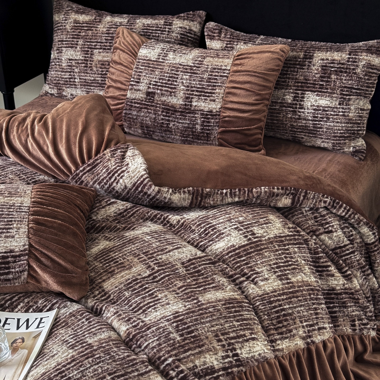 91家纺网 家纺一手货源 找家纺 新印象 2025新款复古法式兔毛绒保暖四件套 复古法式-爱莎