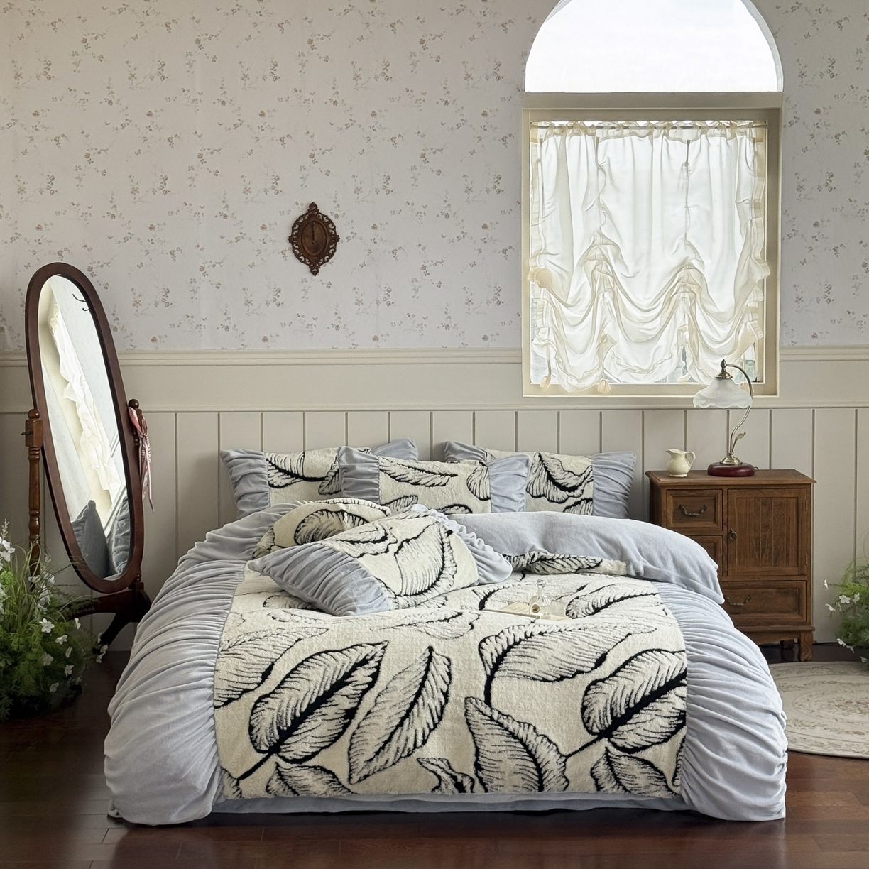 新印象 2025新款法式阳离子绒保暖床盖四件套 樊林椰灰