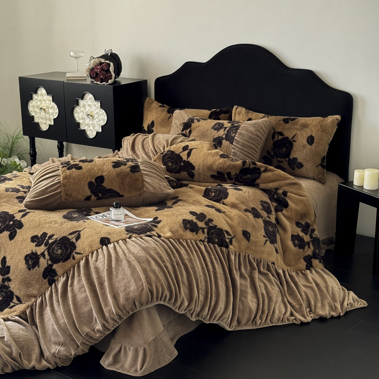 91家纺网 家纺一手货源 找家纺 新印象 2025新款复古法式兔毛绒保暖四件套 复古法式-黛茜