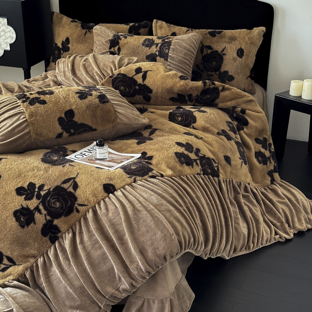 91家纺网 家纺一手货源 找家纺 新印象 2025新款复古法式兔毛绒保暖四件套 复古法式-黛茜