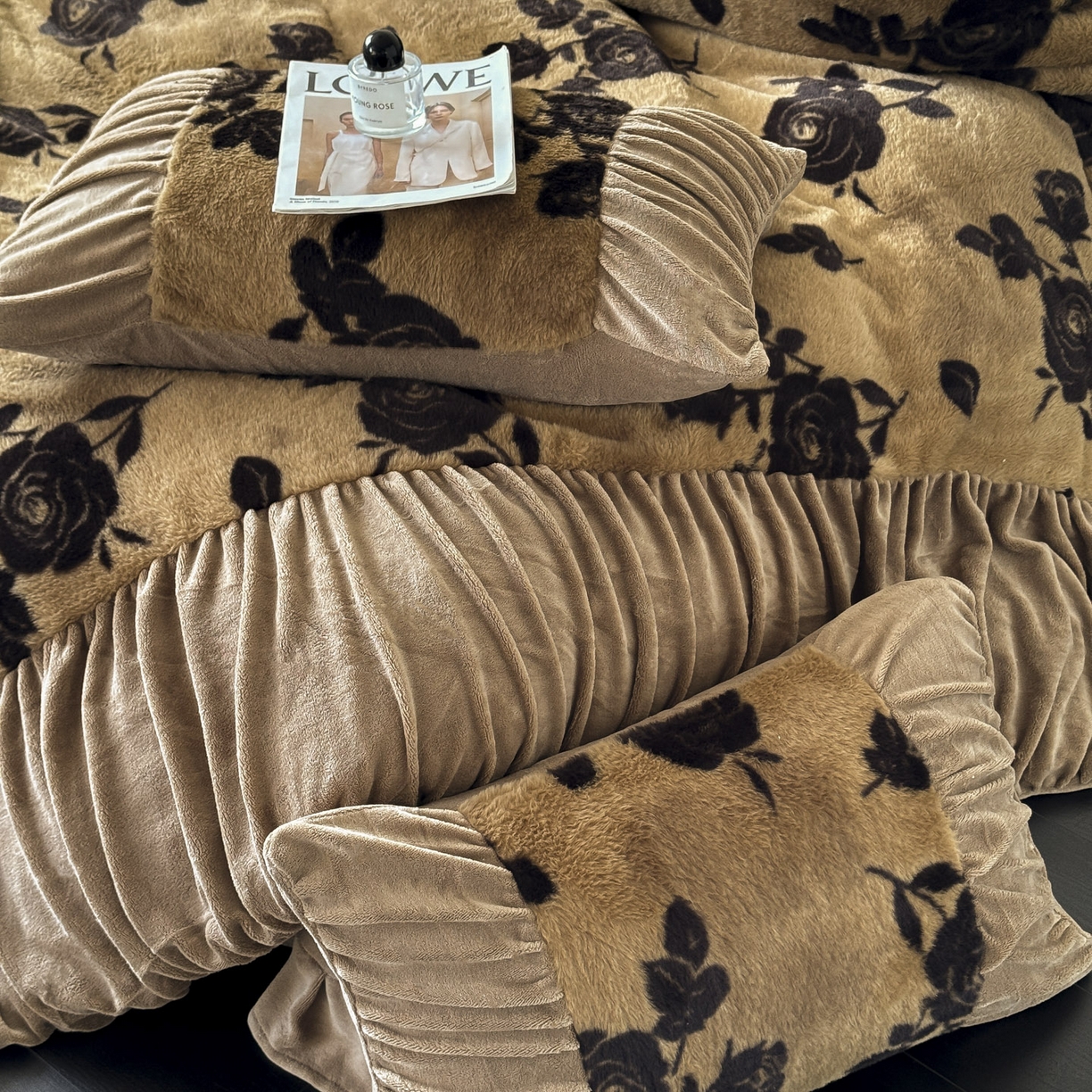 91家纺网 家纺一手货源 找家纺 新印象 2025新款复古法式兔毛绒保暖四件套 复古法式-黛茜