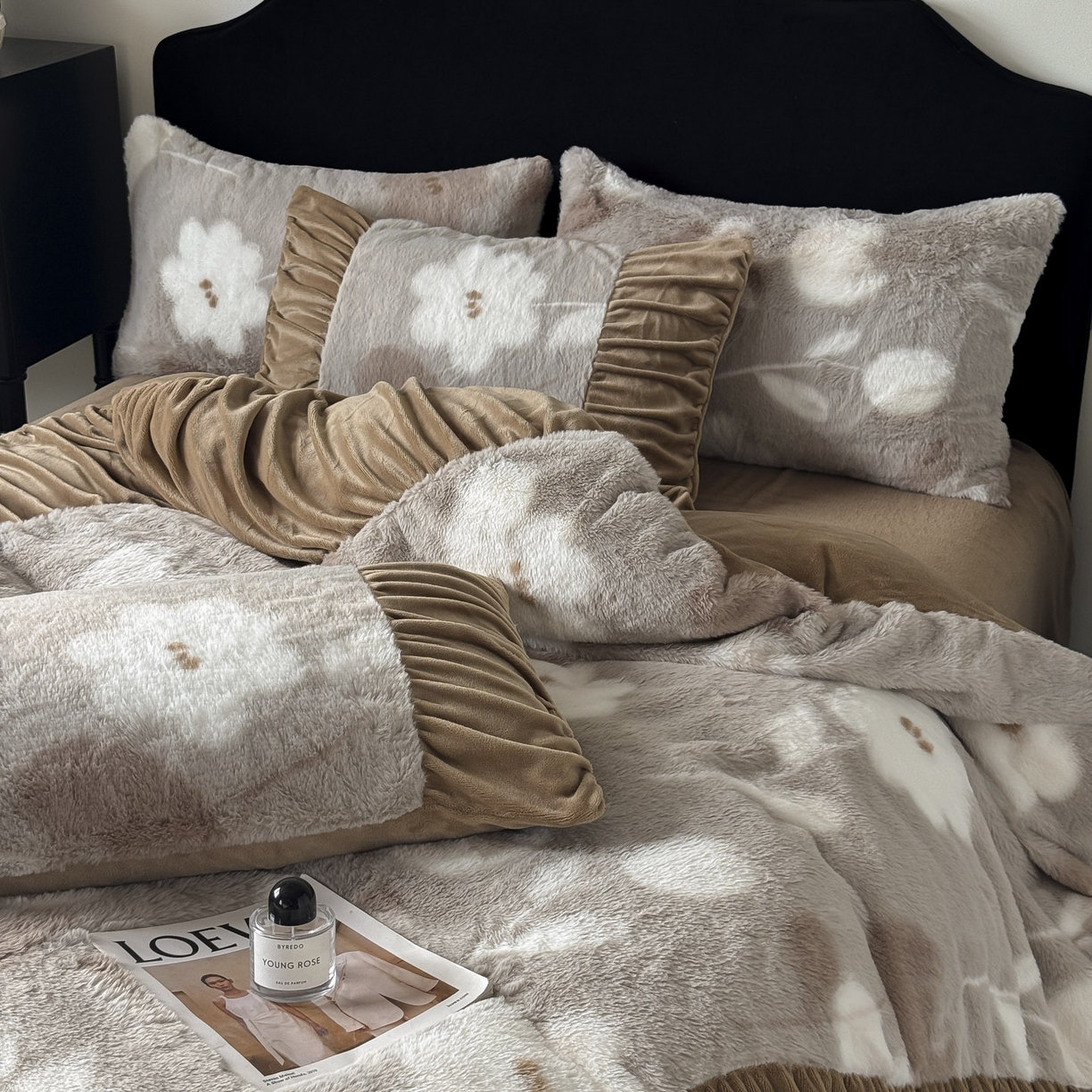 91家纺网 家纺一手货源 找家纺 新印象 2025新款复古法式兔毛绒保暖四件套 复古法式-芙微