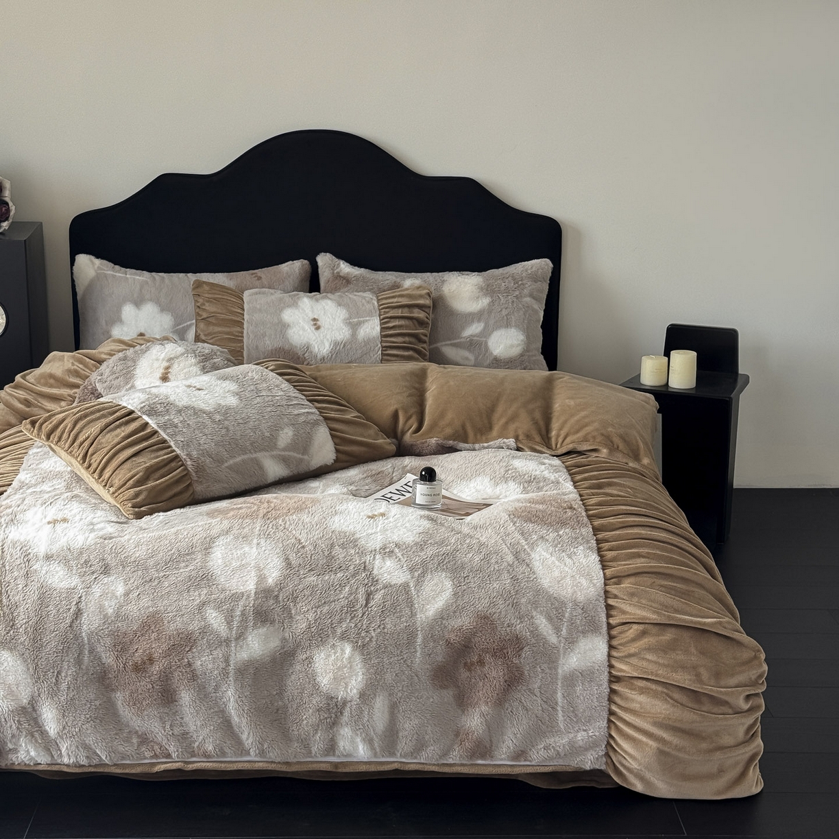 91家纺网 家纺一手货源 找家纺 新印象 2025新款复古法式兔毛绒保暖四件套 复古法式-芙微