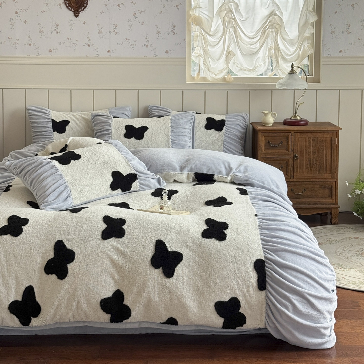 91家纺网 家纺一手货源 找家纺 新印象 2025新款法式阳离子绒保暖床盖四件套 琳蝶