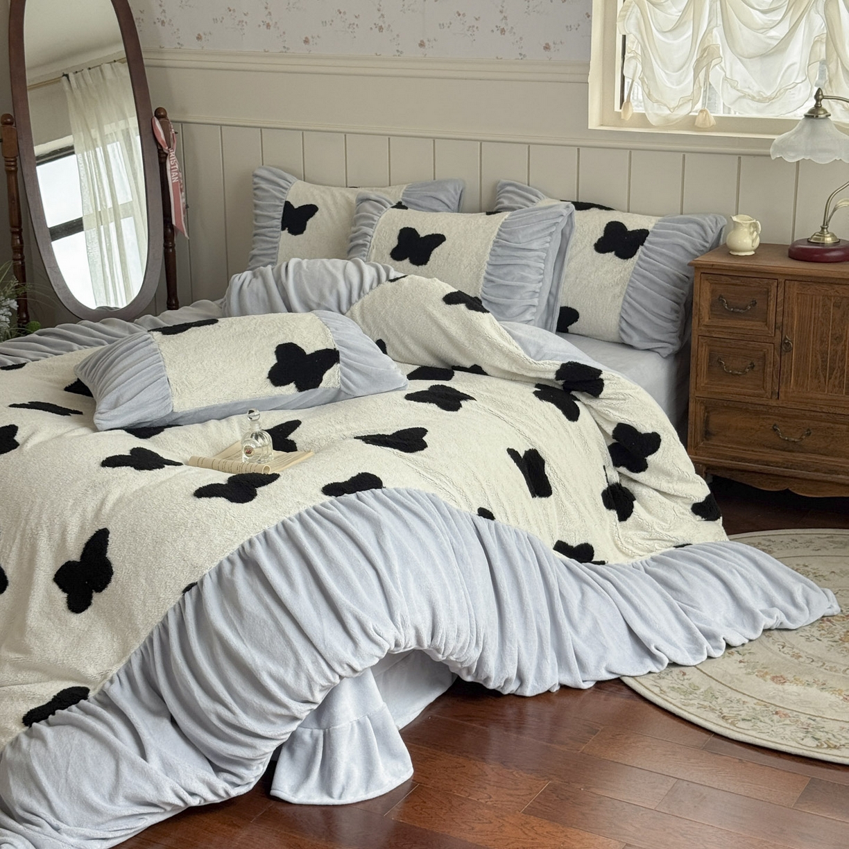 91家纺网 家纺一手货源 找家纺 新印象 2025新款法式阳离子绒保暖床盖四件套 琳蝶