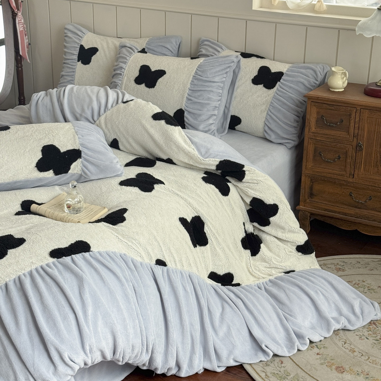 91家纺网 家纺一手货源 找家纺 新印象 2025新款法式阳离子绒保暖床盖四件套 琳蝶