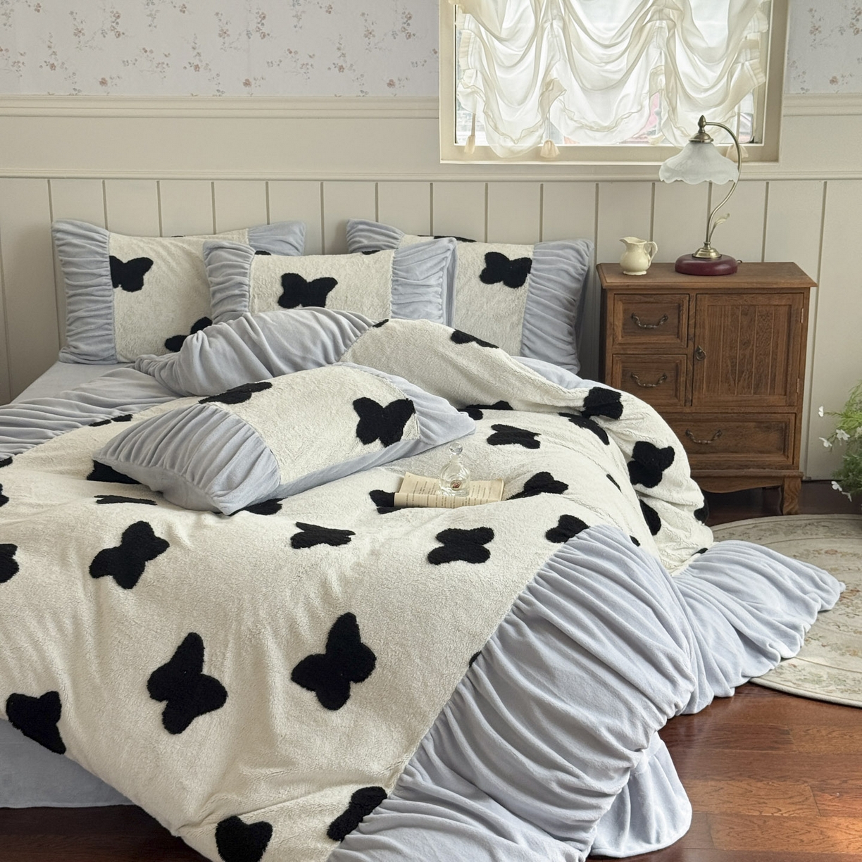 91家纺网 家纺一手货源 找家纺 新印象 2025新款法式阳离子绒保暖床盖四件套 琳蝶