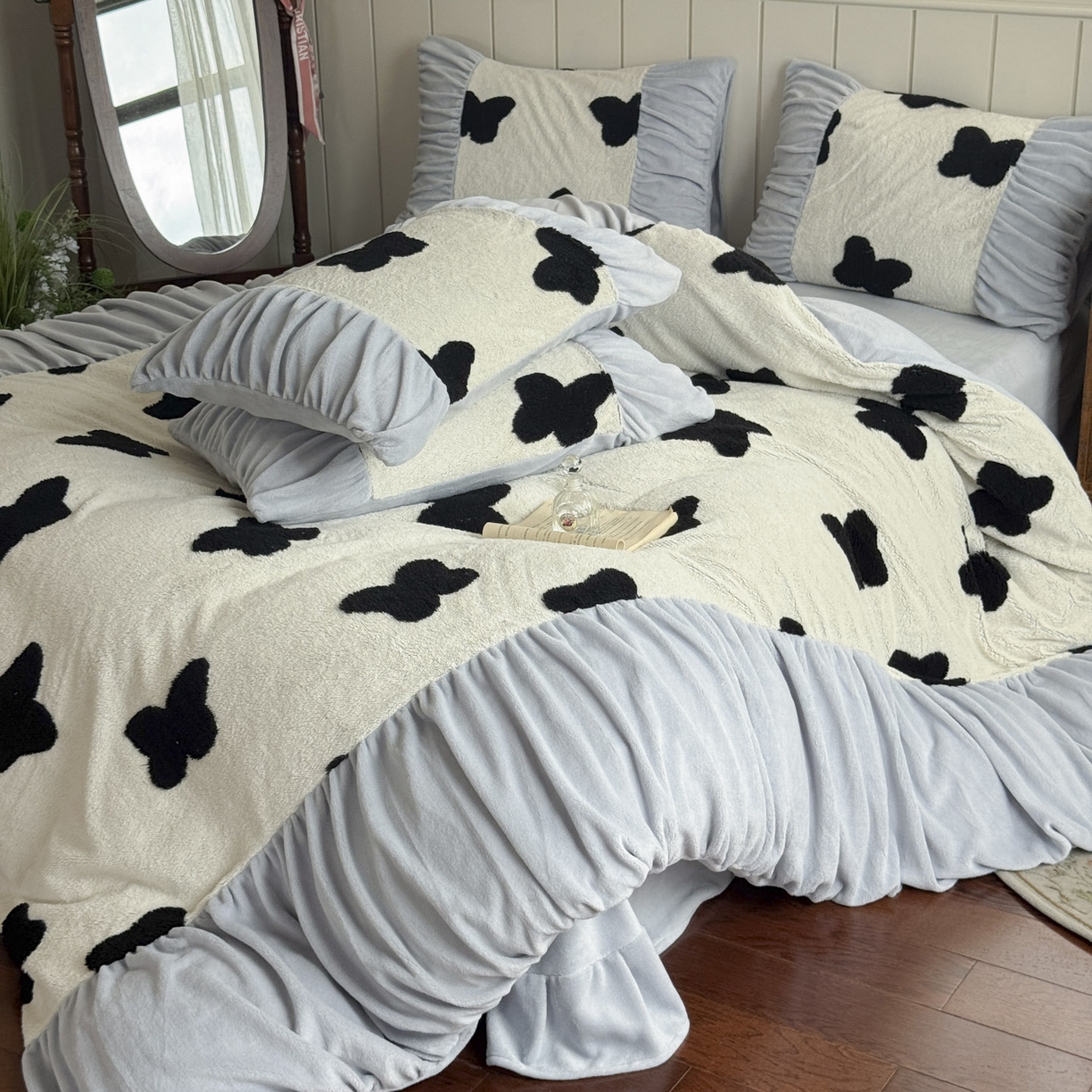 91家纺网 家纺一手货源 找家纺 新印象 2025新款法式阳离子绒保暖床盖四件套 琳蝶