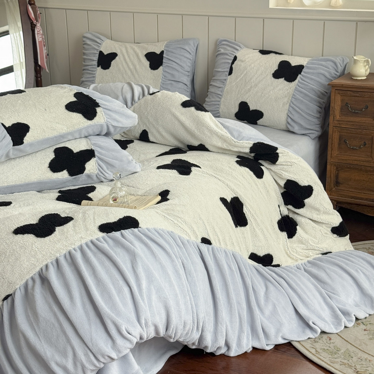 91家纺网 家纺一手货源 找家纺 新印象 2025新款法式阳离子绒保暖床盖四件套 琳蝶