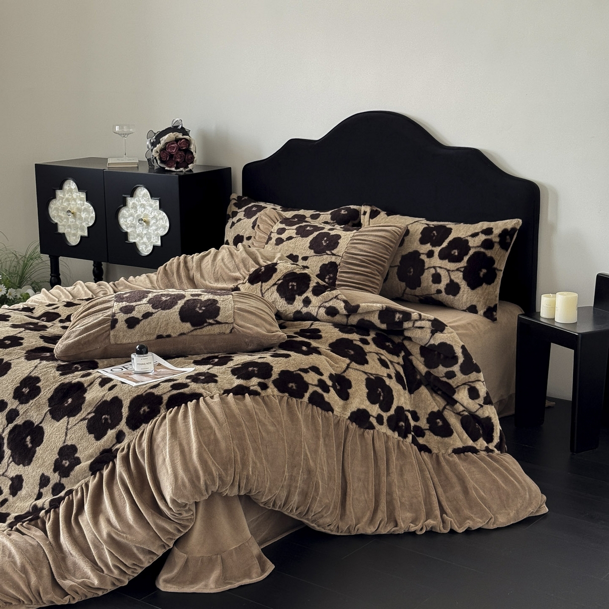 91家纺网 家纺一手货源 找家纺 新印象 2025新款复古法式兔毛绒保暖四件套 复古法式-曼苏