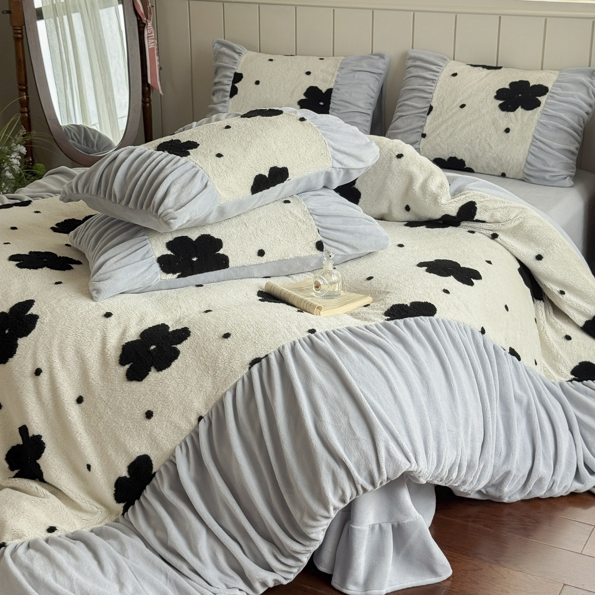 91家纺网 家纺一手货源 找家纺 新印象 2025新款法式阳离子绒保暖床盖四件套 慕朵