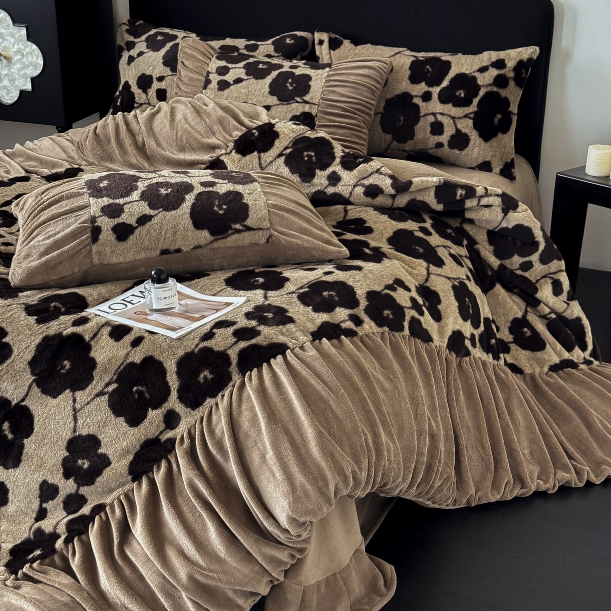 91家纺网 家纺一手货源 找家纺 新印象 2025新款复古法式兔毛绒保暖四件套 复古法式-曼苏