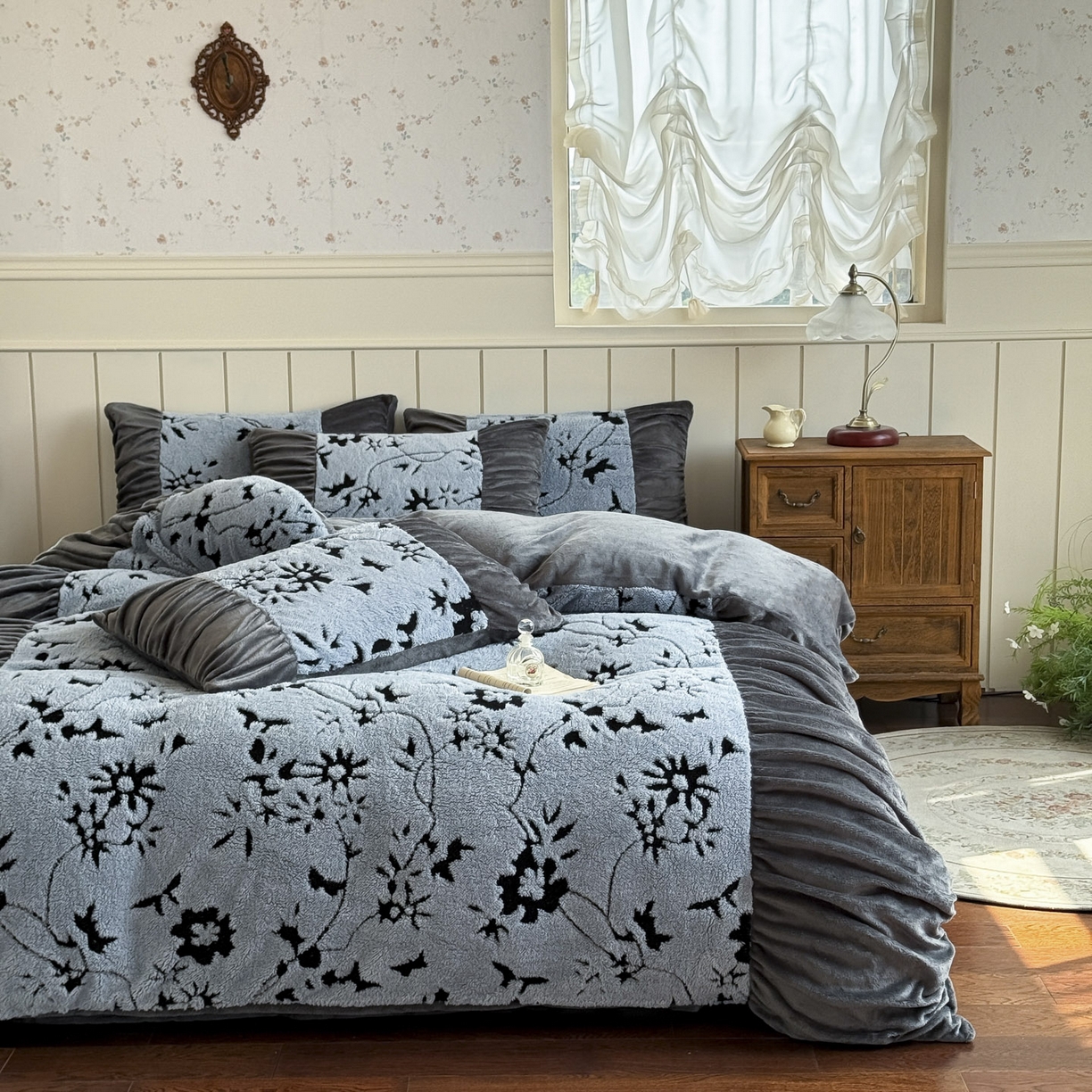 91家纺网 家纺一手货源 找家纺 新印象 2025新款法式阳离子绒保暖床盖四件套 缇娜