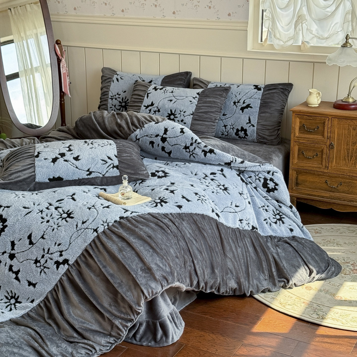 91家纺网 家纺一手货源 找家纺 新印象 2025新款法式阳离子绒保暖床盖四件套 缇娜