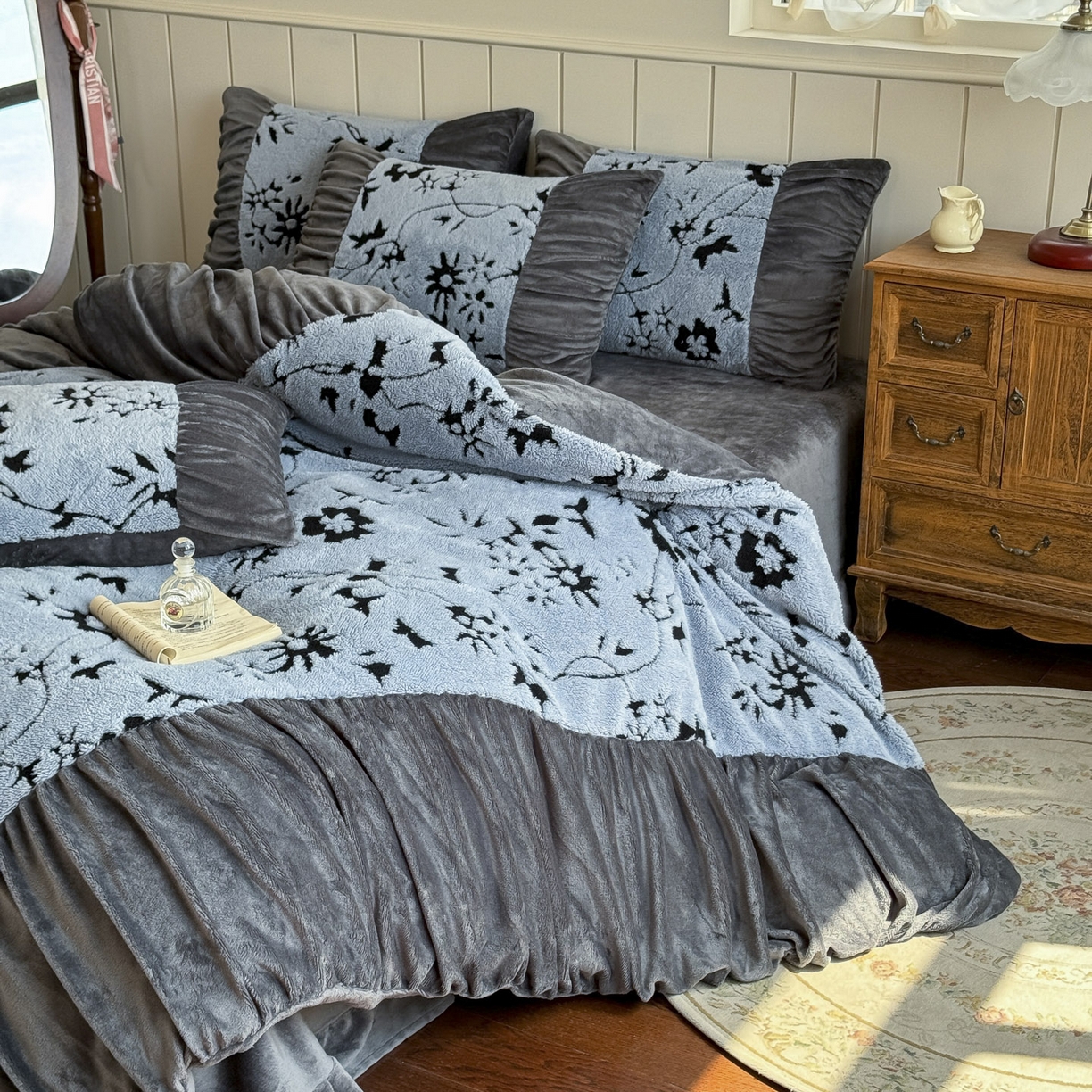 91家纺网 家纺一手货源 找家纺 新印象 2025新款法式阳离子绒保暖床盖四件套 缇娜