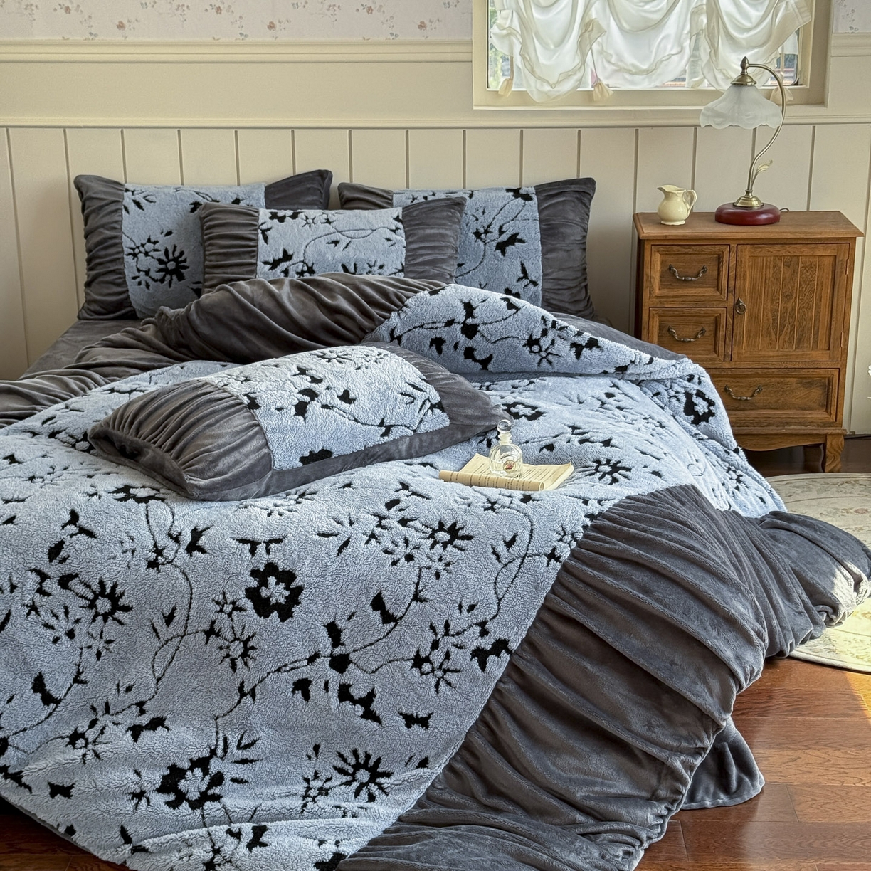 91家纺网 家纺一手货源 找家纺 新印象 2025新款法式阳离子绒保暖床盖四件套 缇娜