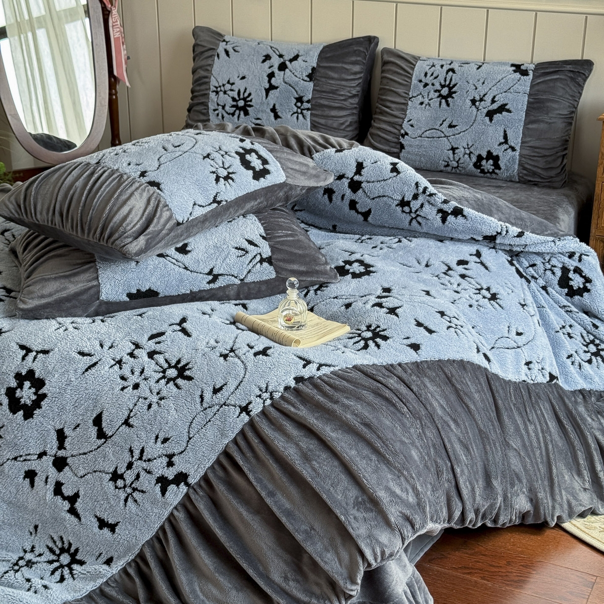 91家纺网 家纺一手货源 找家纺 新印象 2025新款法式阳离子绒保暖床盖四件套 缇娜