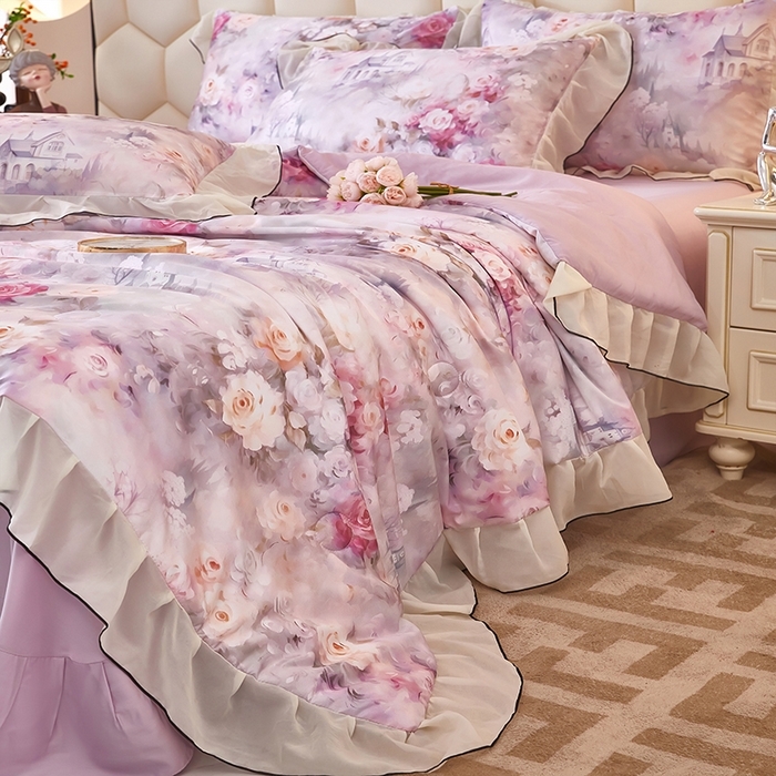 91家纺网 家纺一手货源 找家纺 （总）凤杰家纺 2025新款玉锦缎夏被四件套