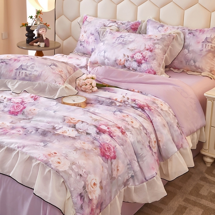 91家纺网 家纺一手货源 找家纺 （总）凤杰家纺 2025新款玉锦缎夏被四件套