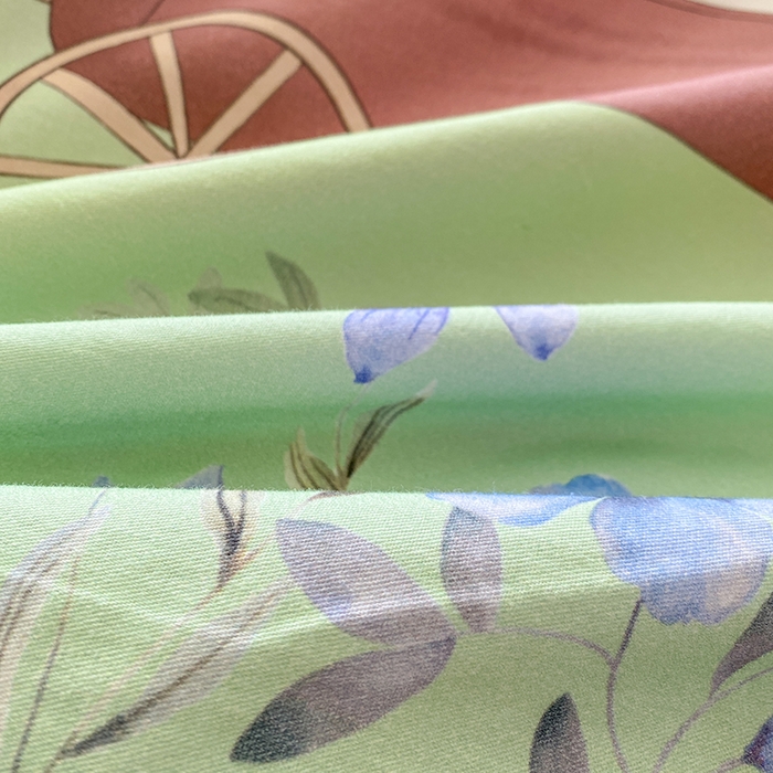 91家纺网 家纺一手货源 找家纺 眷恋家纺 2025秋冬加厚全棉生态磨毛卡通三件套四件套 春日寻梦-绿