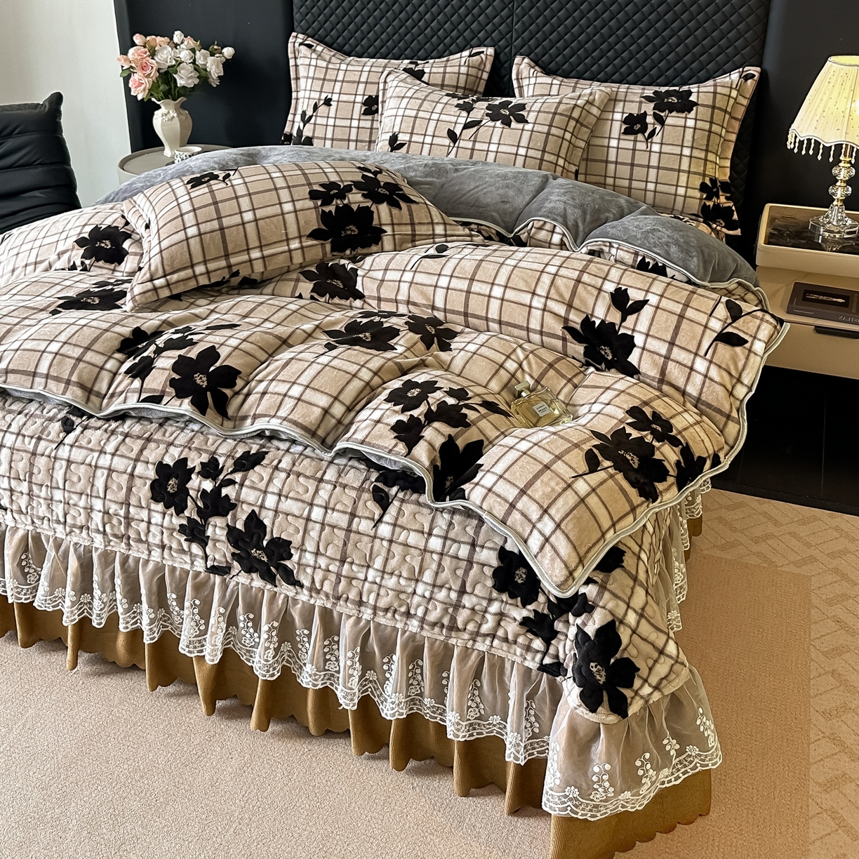 91家纺网 家纺一手货源 找家纺 （总）栩裕纺织 2025新款加厚牛奶绒床盖四件套