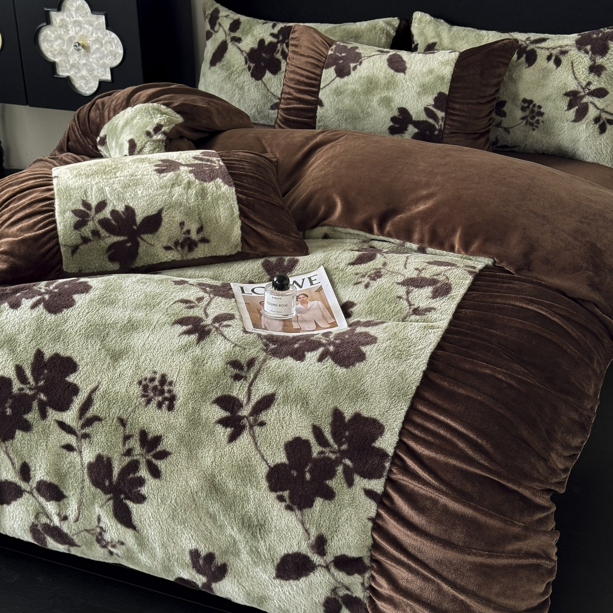 91家纺网 家纺一手货源 找家纺 新印象 2025新款复古法式兔毛绒保暖四件套 复古法式-莫兰朵