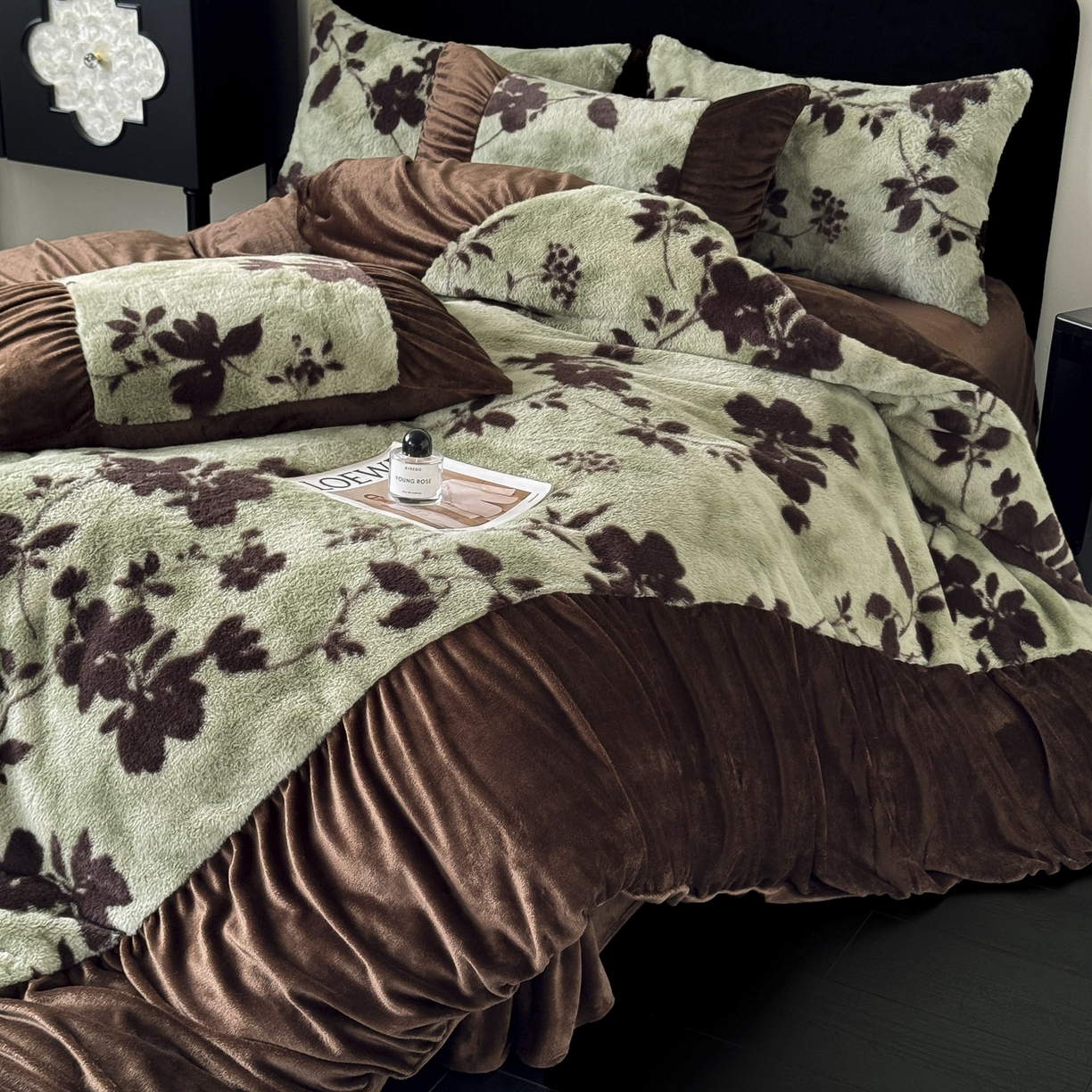 91家纺网 家纺一手货源 找家纺 新印象 2025新款复古法式兔毛绒保暖四件套 复古法式-莫兰朵