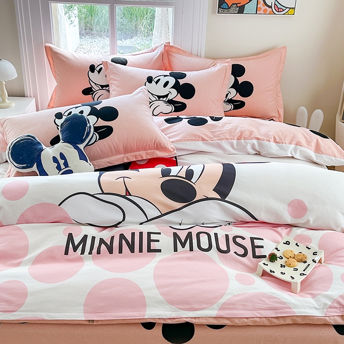 91家纺网 家纺一手货源 找家纺 眷恋家纺 2025秋冬加厚全棉生态磨毛卡通三件套四件套 梨涡圆点