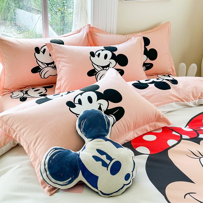 91家纺网 家纺一手货源 找家纺 眷恋家纺 2025秋冬加厚全棉生态磨毛卡通三件套四件套 梨涡圆点