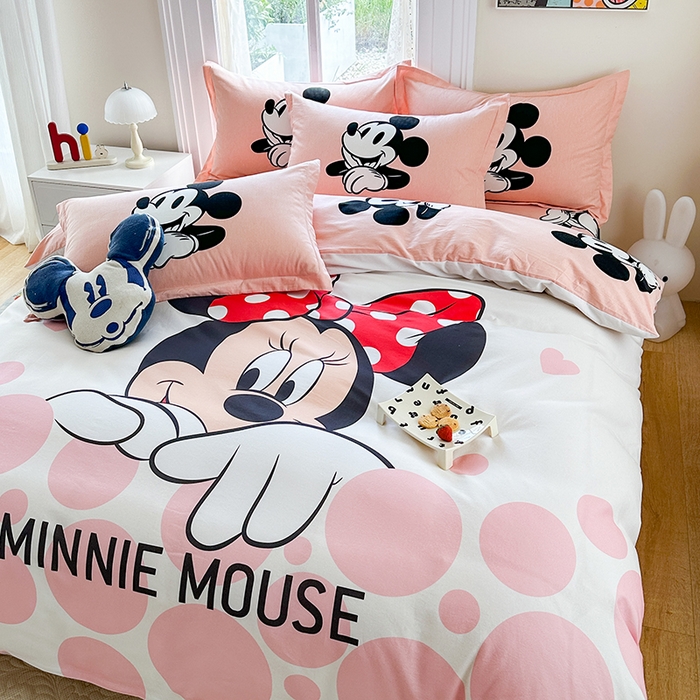 91家纺网 家纺一手货源 找家纺 眷恋家纺 2025秋冬加厚全棉生态磨毛卡通三件套四件套 梨涡圆点