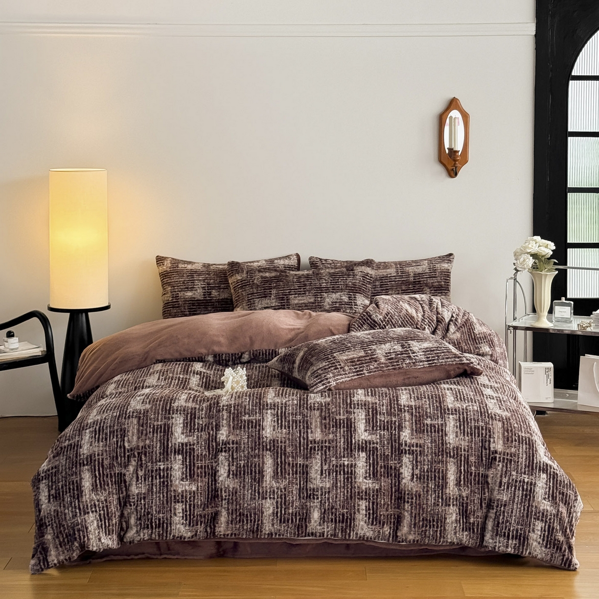 91家纺网 家纺一手货源 找家纺 （总）新印象 2025新款美拉德系列兔毛绒保暖四件套