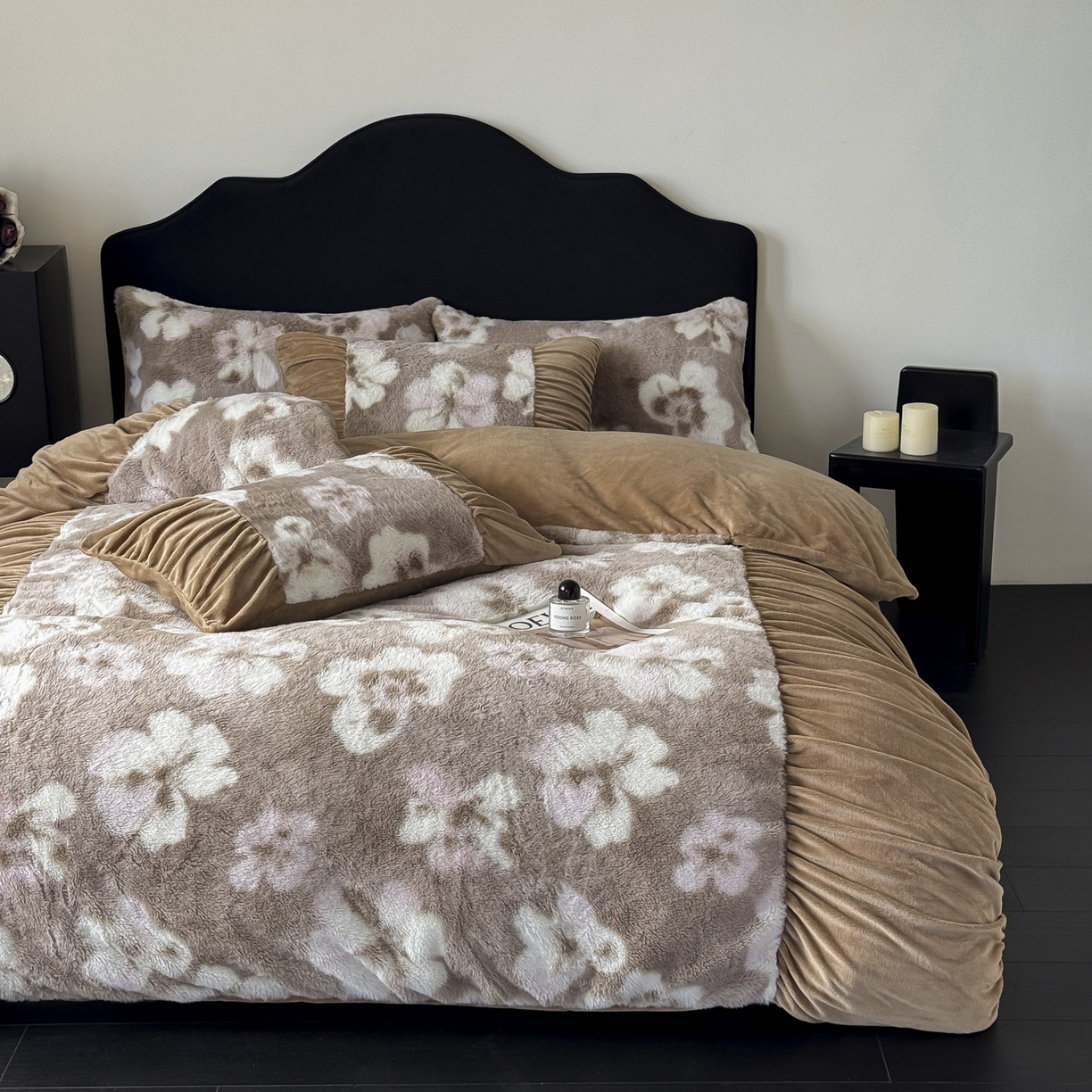 91家纺网 家纺一手货源 找家纺 新印象 2025新款复古法式兔毛绒保暖四件套 复古法式-浅栀