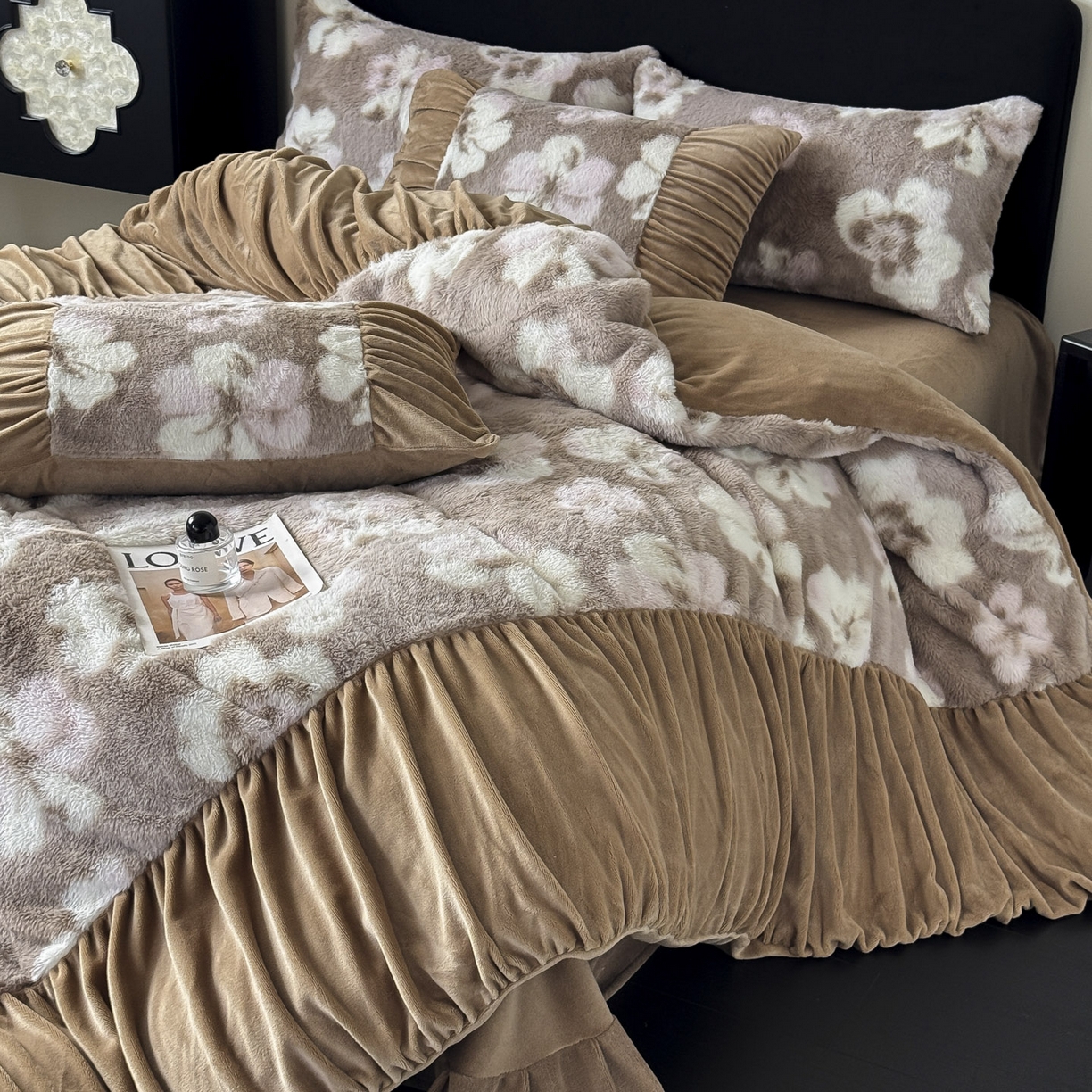 91家纺网 家纺一手货源 找家纺 新印象 2025新款复古法式兔毛绒保暖四件套 复古法式-浅栀