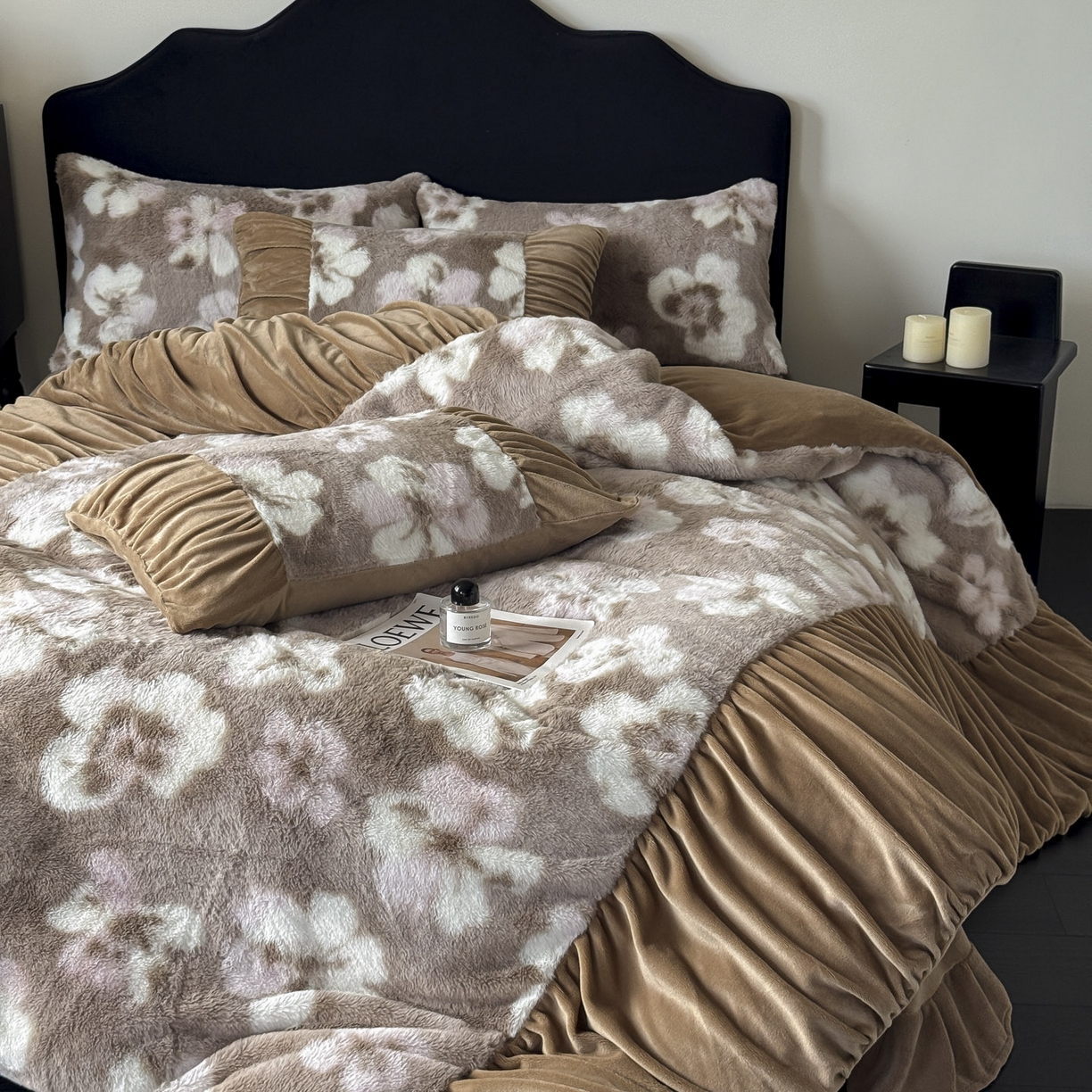 91家纺网 家纺一手货源 找家纺 新印象 2025新款复古法式兔毛绒保暖四件套 复古法式-浅栀