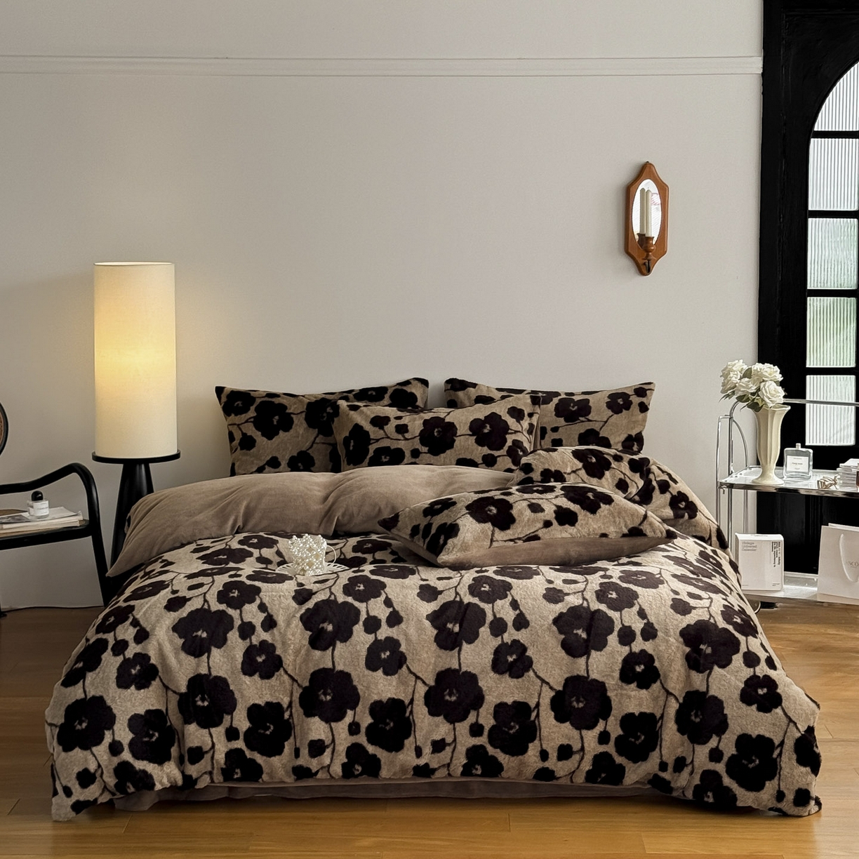 91家纺网 家纺一手货源 找家纺 新印象 2025新款美拉德系列兔毛绒保暖四件套 曼苏