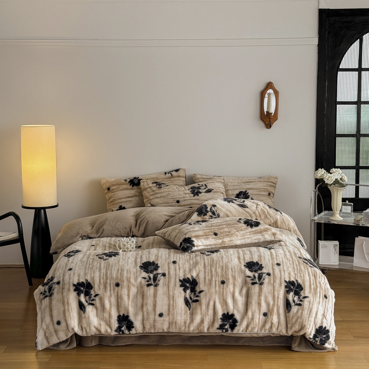 91家纺网 家纺一手货源 找家纺 新印象 2025新款美拉德系列兔毛绒保暖四件套 蔓朵