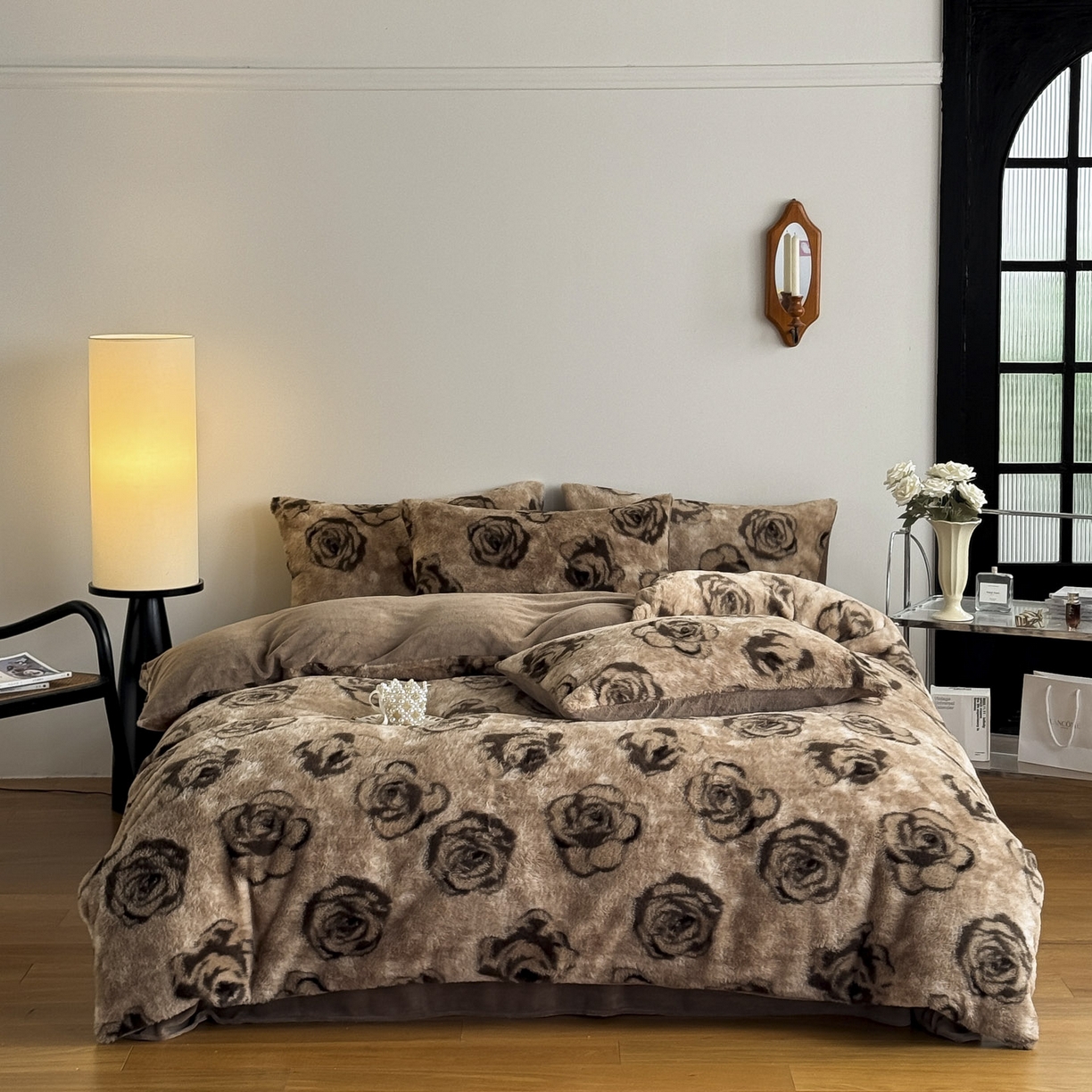 91家纺网 家纺一手货源 找家纺 新印象 2025新款美拉德系列兔毛绒保暖四件套 梦露