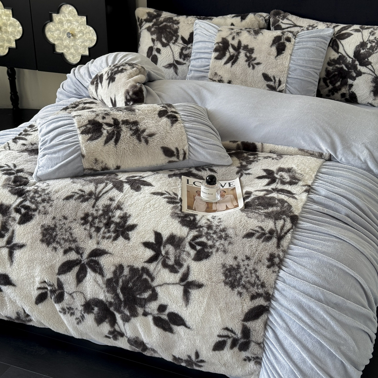 91家纺网 家纺一手货源 找家纺 新印象 2025新款复古法式兔毛绒保暖四件套 复古法式-奢香之都