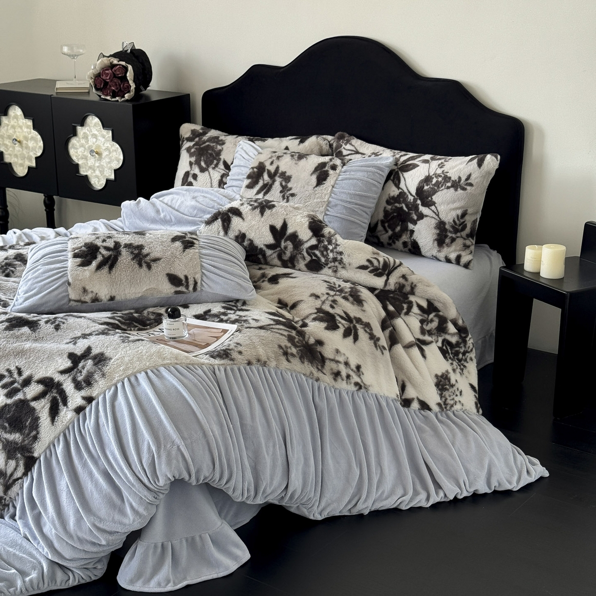 91家纺网 家纺一手货源 找家纺 新印象 2025新款复古法式兔毛绒保暖四件套 复古法式-奢香之都