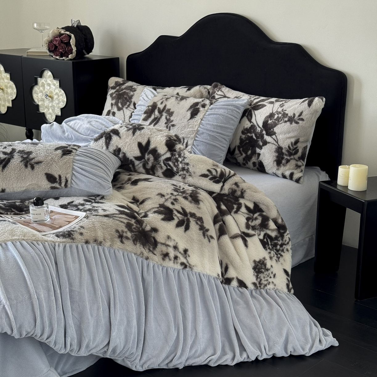 91家纺网 家纺一手货源 找家纺 新印象 2025新款复古法式兔毛绒保暖四件套 复古法式-奢香之都