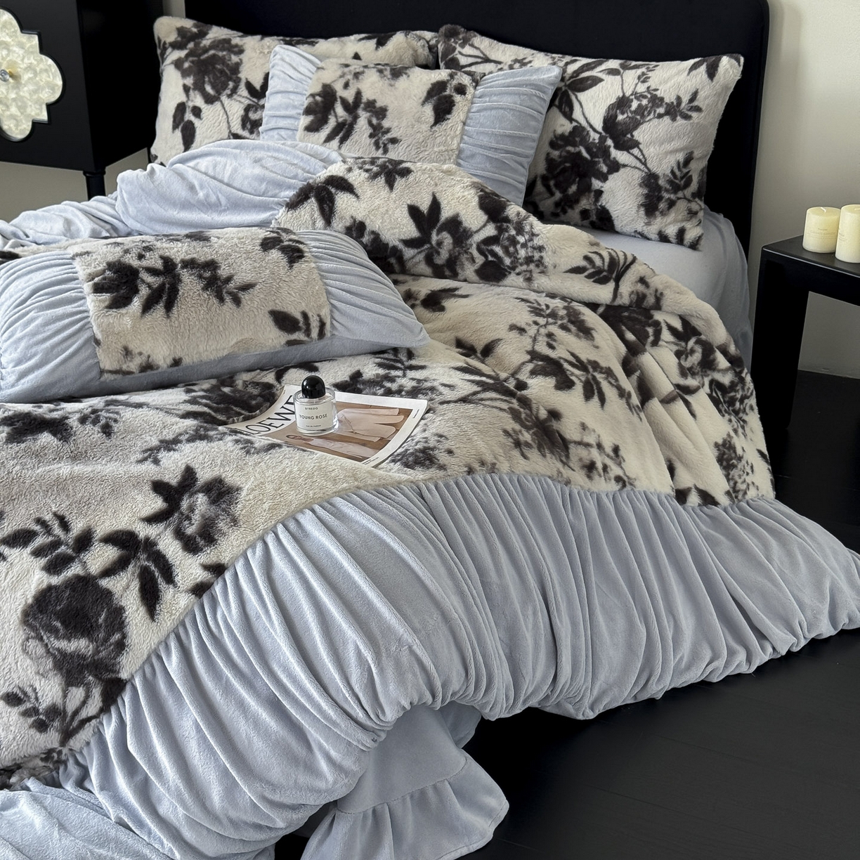 91家纺网 家纺一手货源 找家纺 新印象 2025新款复古法式兔毛绒保暖四件套 复古法式-奢香之都