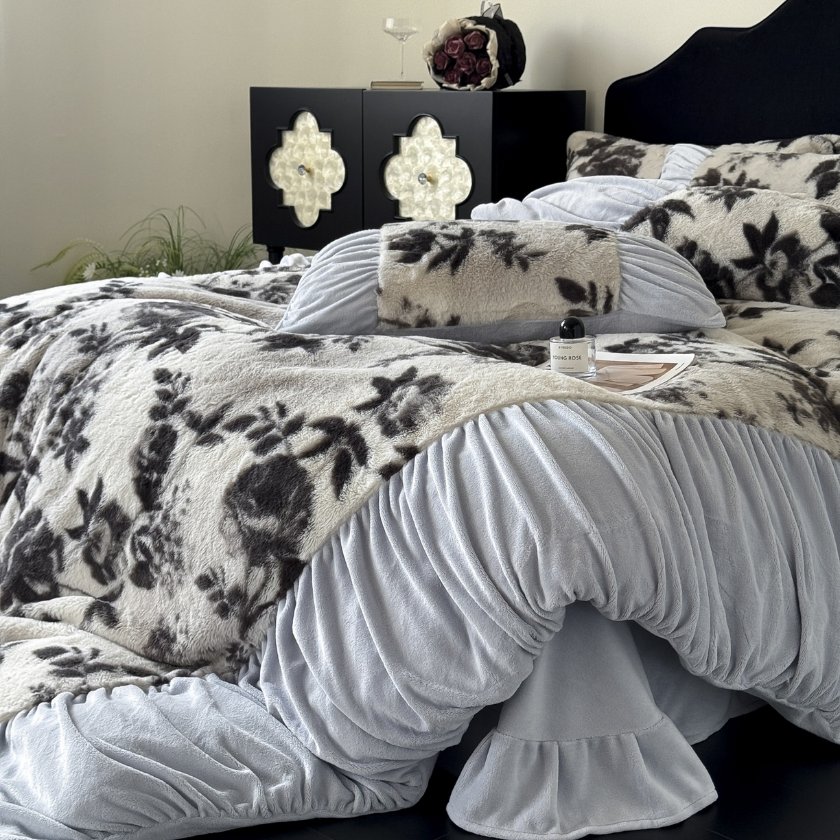 91家纺网 家纺一手货源 找家纺 新印象 2025新款复古法式兔毛绒保暖四件套 复古法式-奢香之都