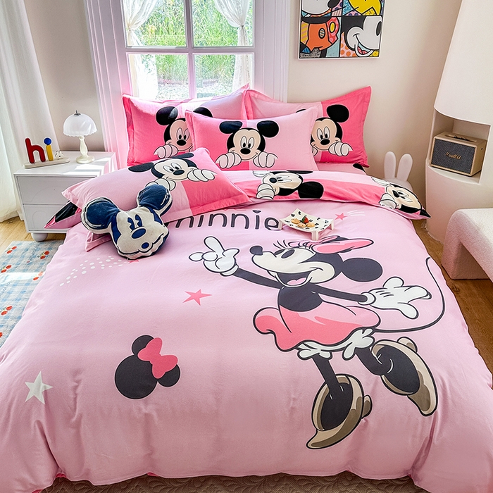 91家纺网 家纺一手货源 找家纺 眷恋家纺 2025秋冬加厚全棉生态磨毛卡通三件套四件套 妮妮芭蕾