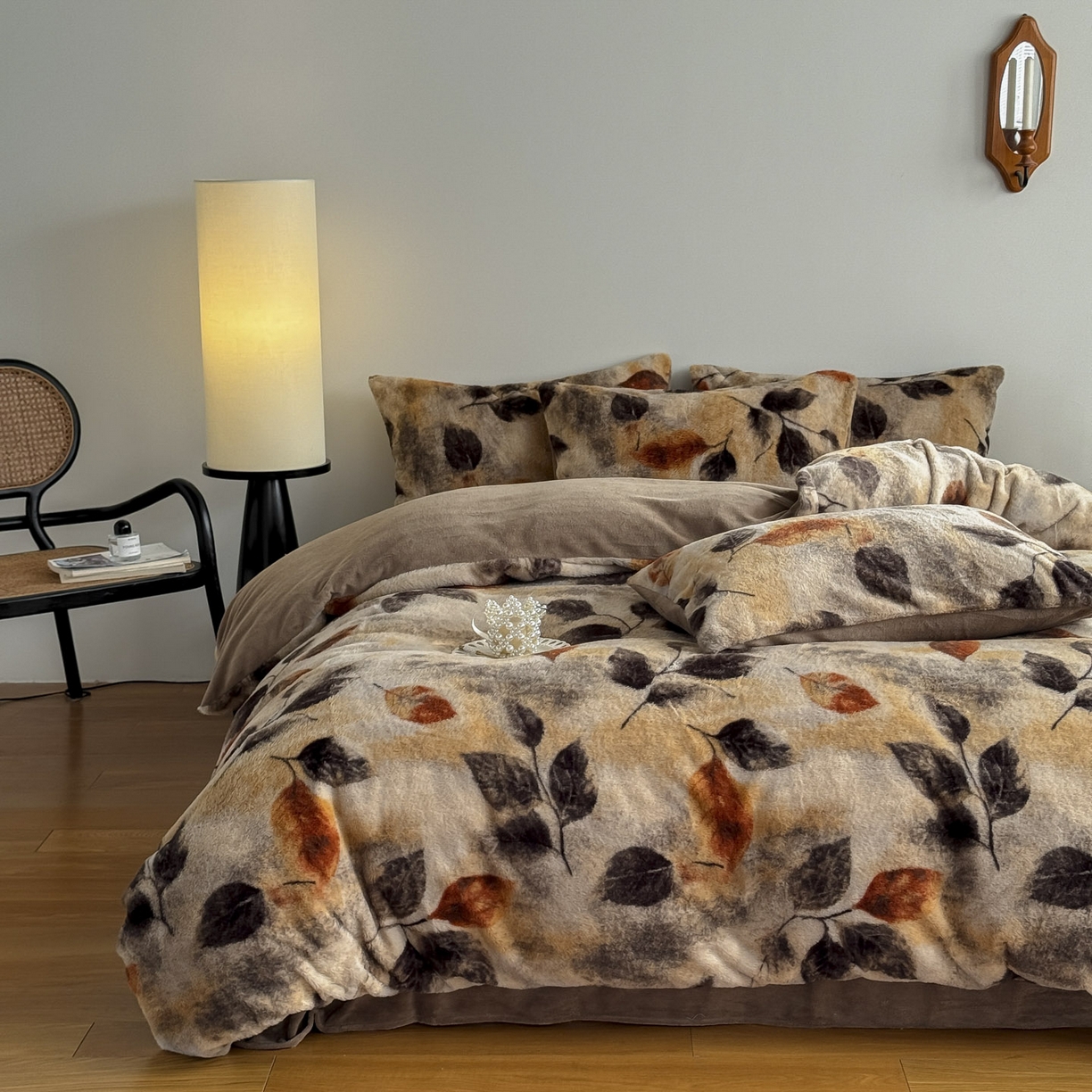 91家纺网 家纺一手货源 找家纺 新印象 2025新款美拉德系列兔毛绒保暖四件套 艾秋