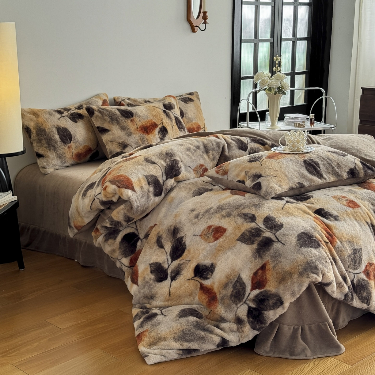 91家纺网 家纺一手货源 找家纺 新印象 2025新款美拉德系列兔毛绒保暖四件套 艾秋