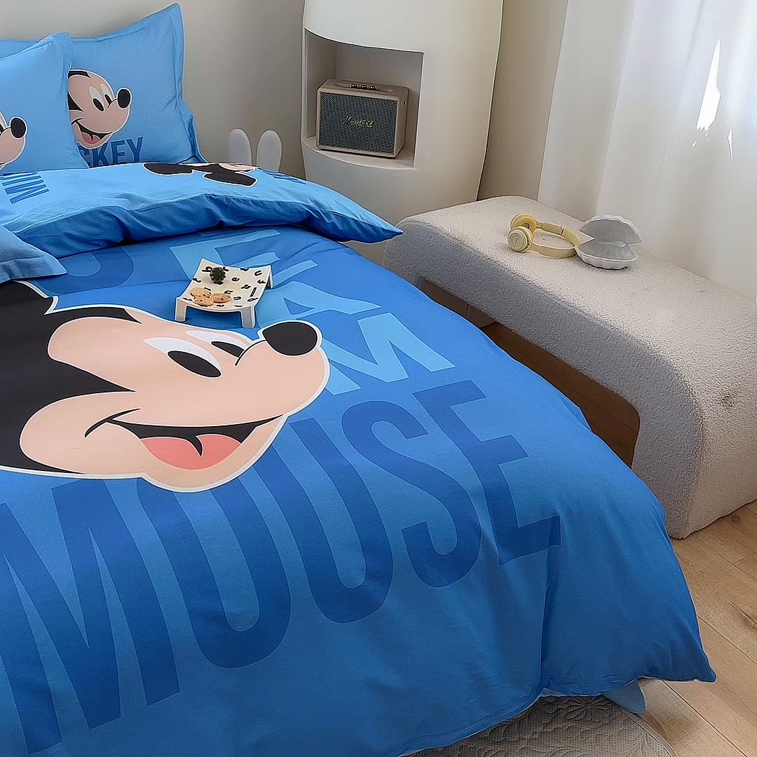 91家纺网 家纺一手货源 找家纺 眷恋家纺 2025秋冬加厚全棉生态磨毛卡通三件套四件套 欧耶